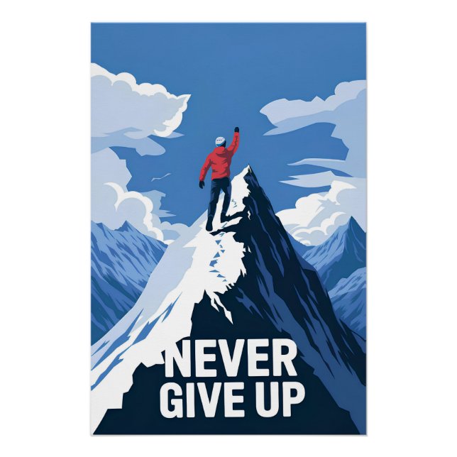 Póster Nunca desistir da motivação (Frente)