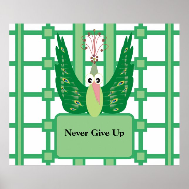 Poster Nunca Desistir do Peacock Planner (Frente)