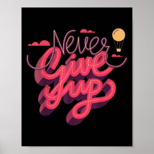 Poster Nunca Desistir, Inspiração Cita Teto Gráfico