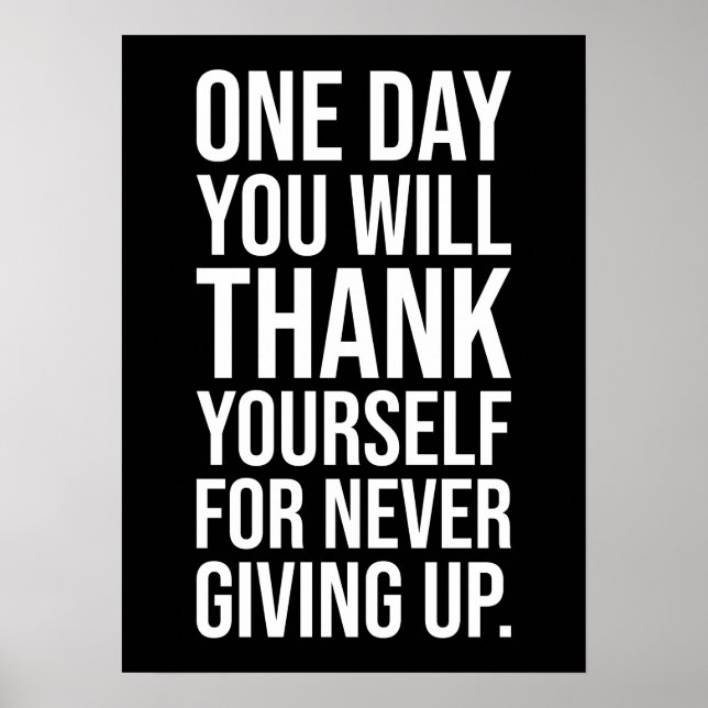 Poster Nunca Desistir - Sucesso Motivacional (Frente)