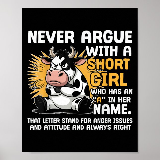 Poster Nunca Discuta Com Uma Pequena Atitude De Menina En (Frente)