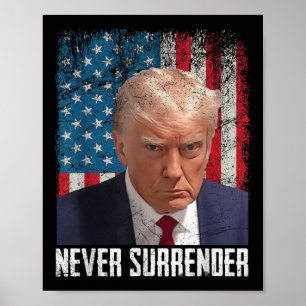 Poster Nunca Entregue Trump Mug Shot 2024 Presidente Amer