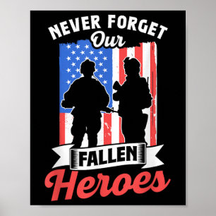 Poster Nunca Esqueça o Dia do Memorial dos Heróis Falecid