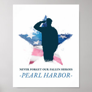 Poster Nunca Esqueça o nosso falecido Heroes Pearl Harbor