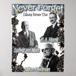 Póster Nunca esqueça os austríacos Hayek, Friedman, Mises