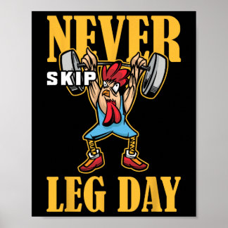 Poster Nunca Ignorar o Workout de Pesagem do Dia da Perna