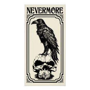 Póster Nunca mais   Edgar Allan Poe - Raven