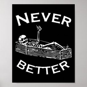 Poster Nunca Melhor Esqueleto Preguiçoso Diversão de Figu