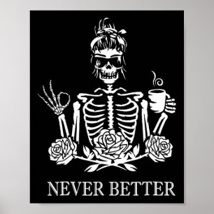 Poster Nunca Melhor Esquis Mulheres Bebendos Paz no Café