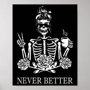 Poster Nunca Melhor Esquis Mulheres Bebendos Paz no Café