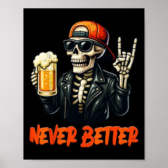 Poster Nunca Melhor Roupa De Halloween Do Skeleton Rock (Frente)