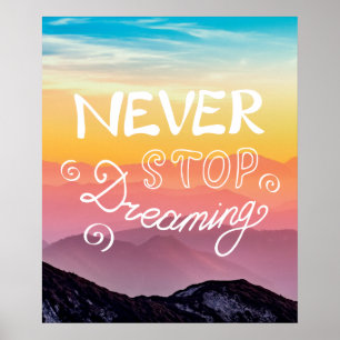 Poster NUNCA PARE DE DREAMING Sunset Mountain Cote