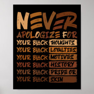 Poster Nunca Peça Desculpas Mês da História Negra Afro-Am