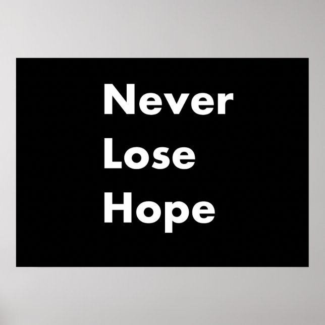 Poster Nunca perder esperança (Frente)