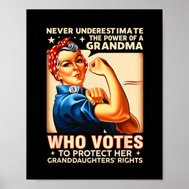 Poster Nunca Subestime O Poder De Uma Avó Que Vota (Frente)