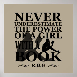 Poster Nunca subestime o poder de uma garota com livro