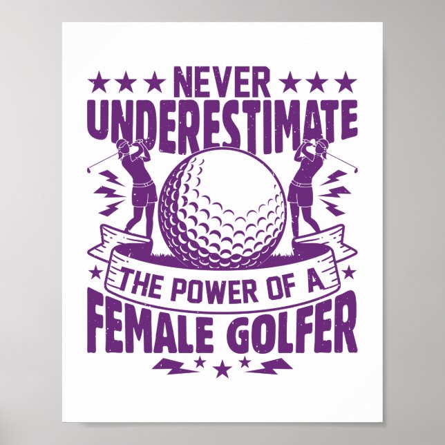Poster Nunca subestime o poder de uma golfista fêmea (Frente)