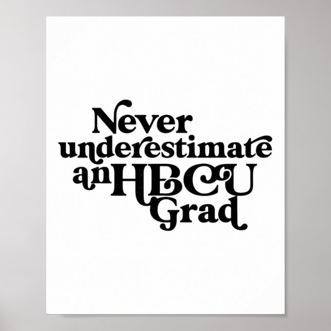 Poster Nunca Subestime Um Graduado Hbcu, Negro Histórico (Frente)