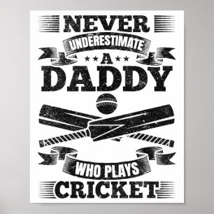 Poster Nunca Subestime Um Pai Que Jogue Críquete