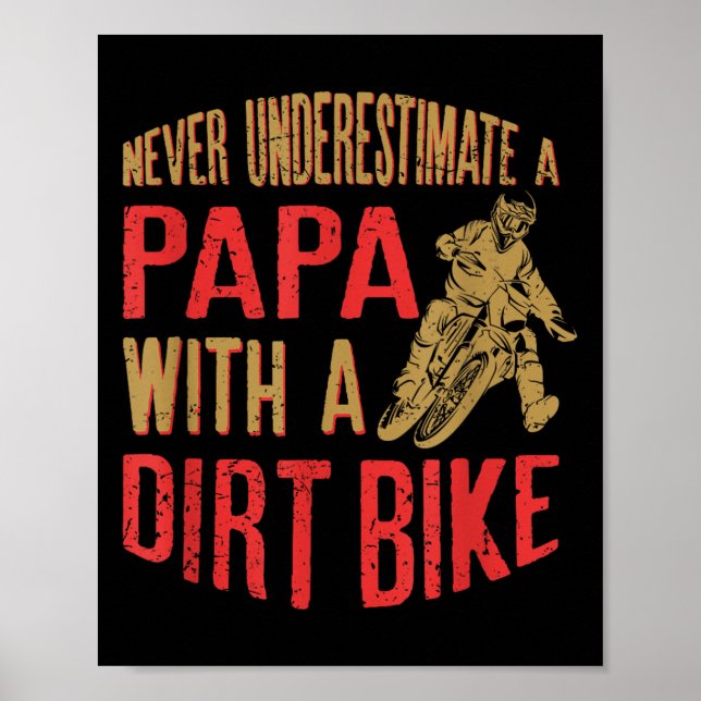 Poster Nunca Subestime Um Papa Com Uma Bicicleta De Sujei (Frente)