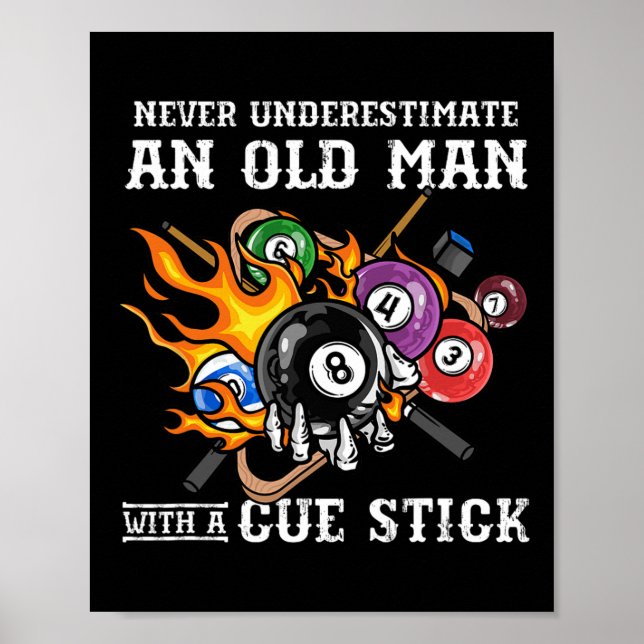 Poster Nunca Subestime Um Velho Com Um Pau De Cue I (Frente)
