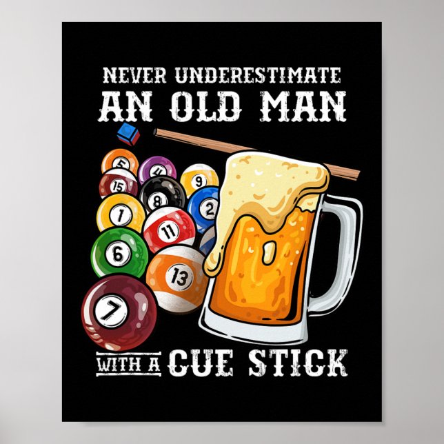 Poster Nunca Subestime Um Velho Com Um Pau De Cue I (Frente)