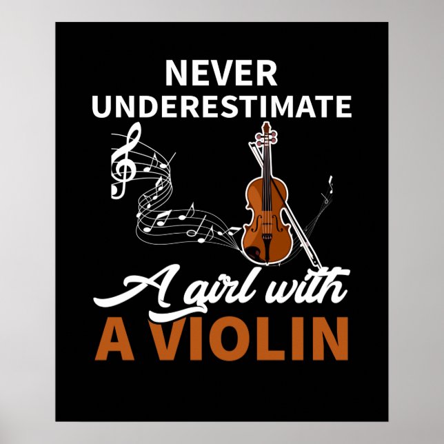 Poster Nunca Subestime Uma Garota Com Um Violino (Frente)