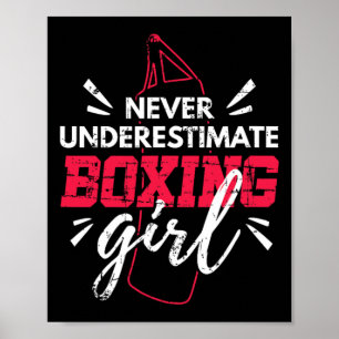 Poster Nunca Subestime Uma Garota de Boxe Mma Kickboxing