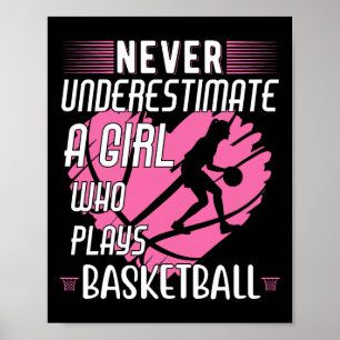 Poster Nunca Subestime Uma Garota Que Joga Bysketbyll