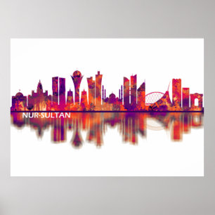 Poster Nur-Sultan Cazaquistão Skyline