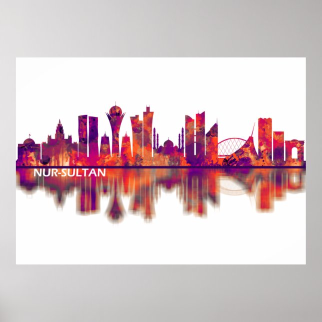 Poster Nur-Sultan Cazaquistão Skyline (Frente)