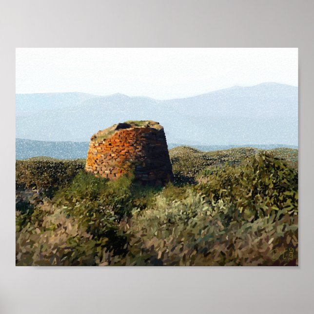 Póster Nuraghe, Sardenha (Frente)