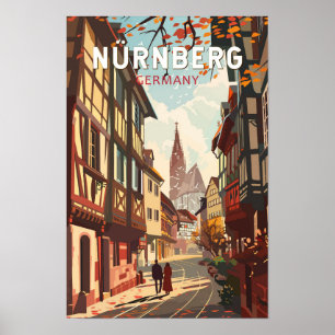Poster Nuremberg Alemanha Viagem Arte Vintage