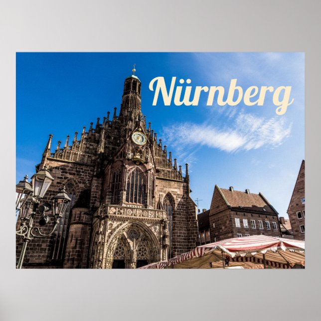 Poster Nuremberg Hauptmarkt Nürnberg Bavaria Alemanha (Frente)