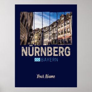 Poster Nuremberg Vintage Bavaria Alemanha Souvenir