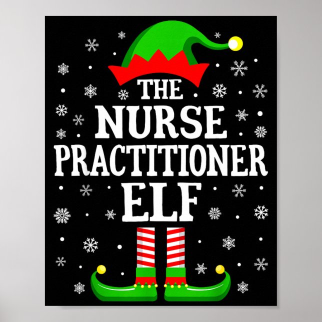 Poster Nurse Practitioner Elf Funny Christmas Family Matc (Frente)