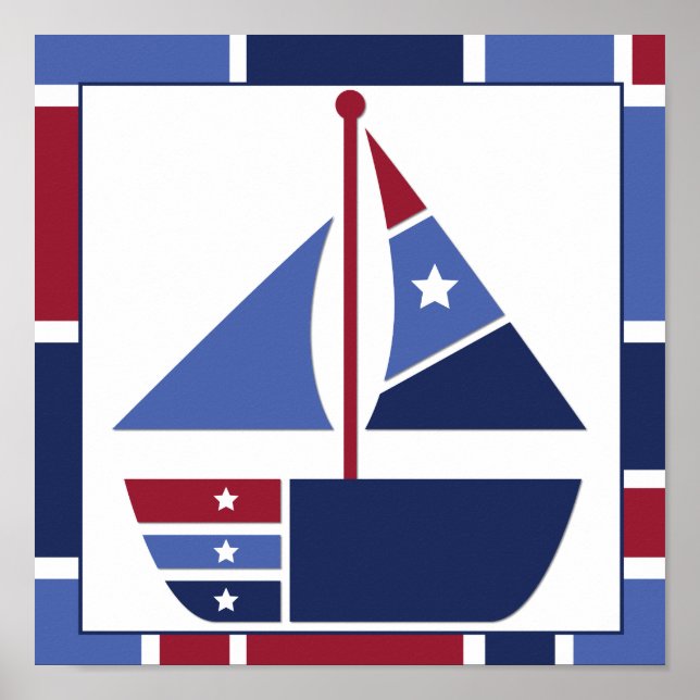 Póster Nursery de Ondas Náuticas (Frente)