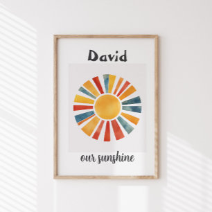 Póster Nursery\Kids Boho Sun Personalizado Por Sol