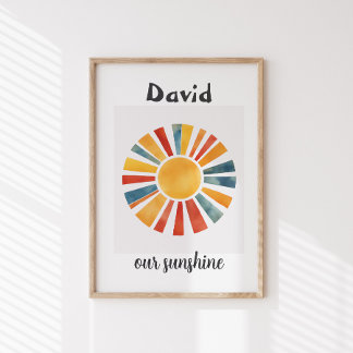 Póster Nursery\Kids Boho Sun Personalizado Por Sol