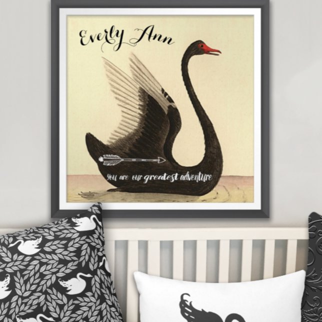 Poster Nursery Swan Baby Girl (Criador carregado)