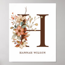 Nursery Wall Art Girl Cottagore - Letra H