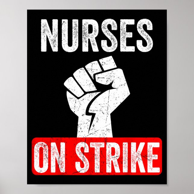 Poster Nurses On Strike Nnu National Nurses United Staffi (Frente)
