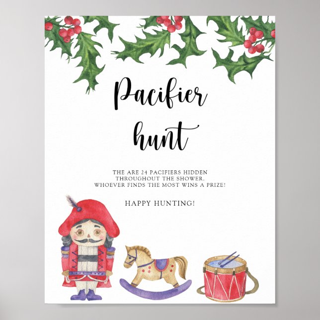Poster Nutcracker - caça ao chupeta convite de chá de beb (Frente)