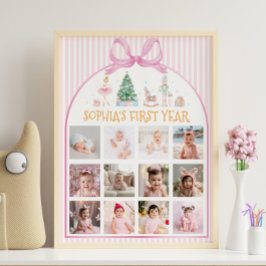 Poster Nutcracker Christmas First Year Photo Milestone