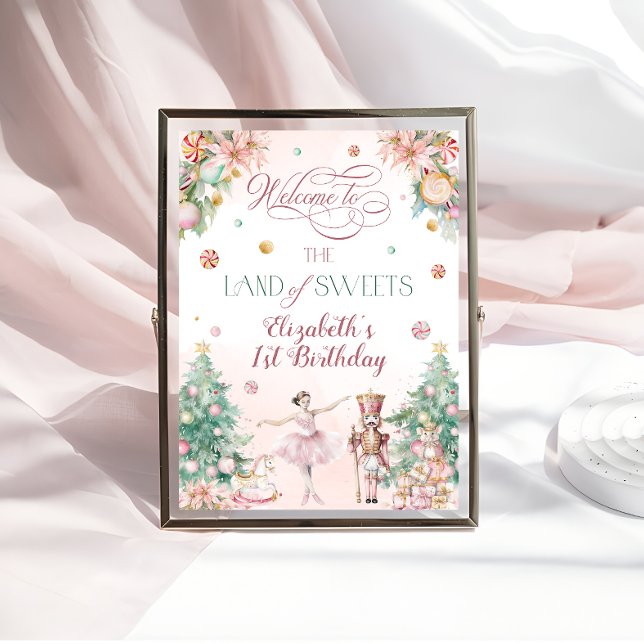 Poster Nutcracker Land Of Sweet Birthday Party Welcome (Criador carregado)