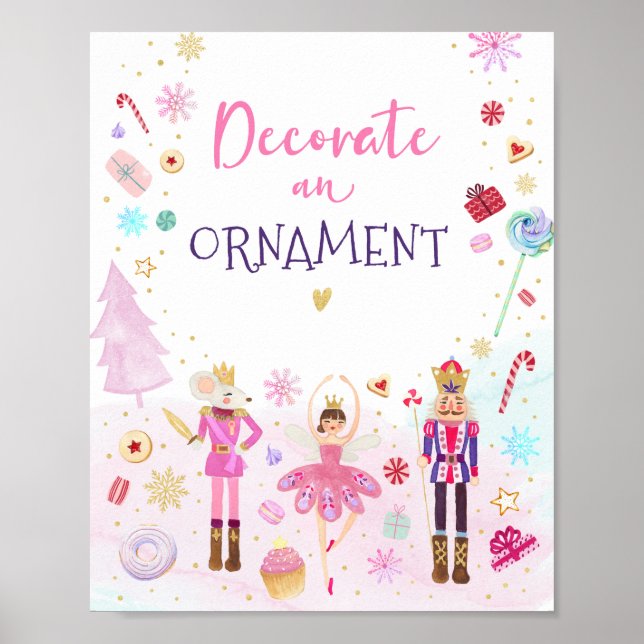 Poster Nutcracker Land of Sweets Decoram Um Ornamento (Frente)