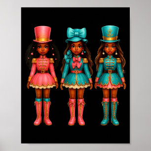 Poster Nutcracker Menina Negra Ocidental Natal Rosa Nutcr