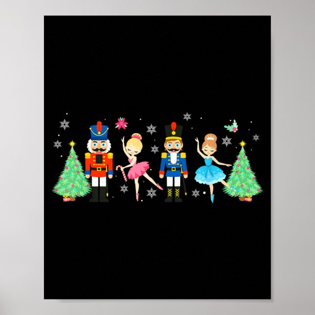 Poster Nutcracker Squad Ballet Dance Merry Christmas Wome (Frente)