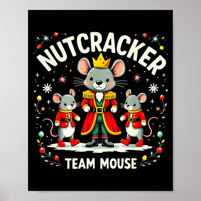 Poster Nutcracker Team Mouse Christmas Ballet Gift Merry  (Frente)