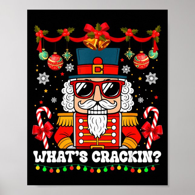 Poster Nutcracker What's Crackin Funny Christmas Men Wome (Frente)